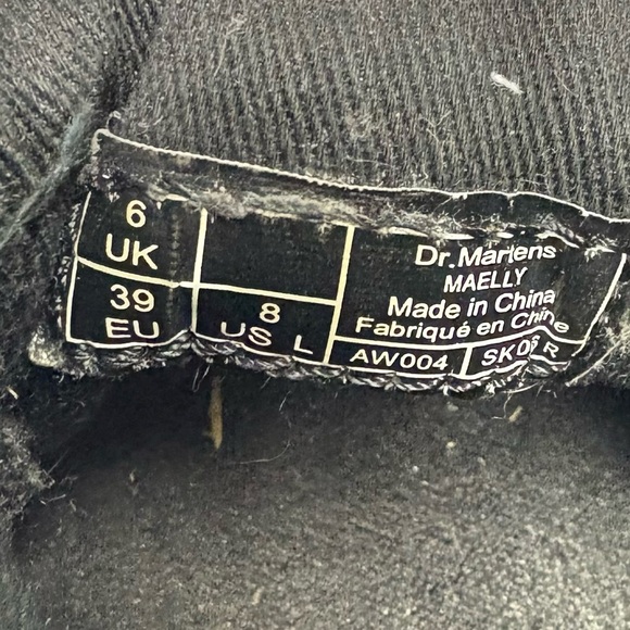 Dr. Martens Womens 8 Maelly Padded Collar Canvas Black High Top Lace Up Sneaker - Picture 10 of 10